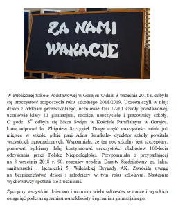 Rozpoczęcie roku szkolnego 2018 2019